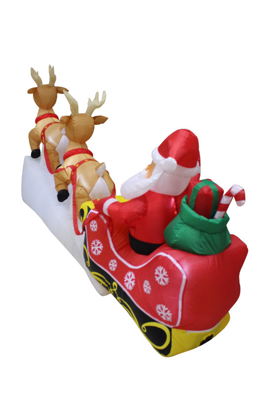The Holiday Aisle Santa Claus Reindeer Sleigh Christmas Inflatable